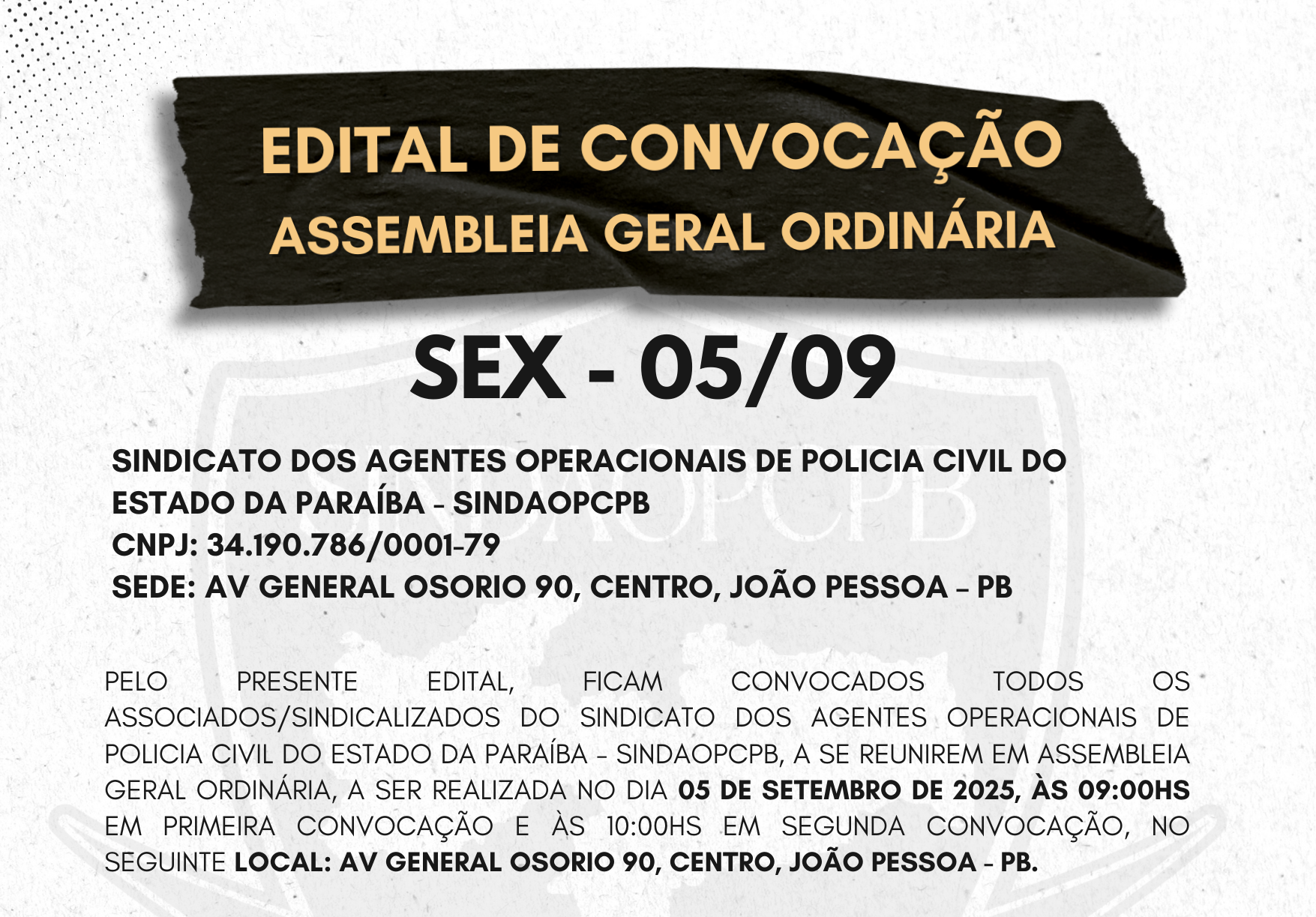 Edital de Convocação Assembleia Geral Ordinária 1 Edital de Convocação Assembleia Geral Ordinária